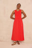 LYS GERANIUM BI-MATERIAL TRAPEZE DRESS