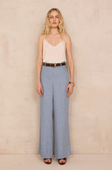 LAYLA HEATHER BLUE WIDE TROUSERS