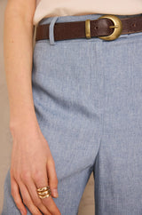 LAYLA HEATHER BLUE WIDE TROUSERS