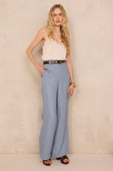 LAYLA HEATHER BLUE WIDE TROUSERS