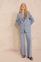 LAYLA HEATHER BLUE WIDE TROUSERS