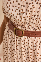 BELGIA ECRU POLKA DOT DRESS