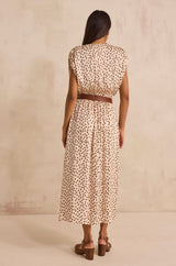 BELGIA ECRU POLKA DOT DRESS