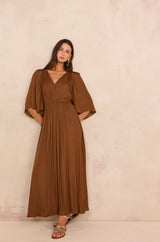 PERLA CARAMEL FLUID DRESS