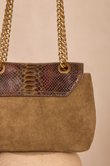 LEON MINI KHAKI LEATHER BAG
