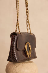 LEON MINI CHOCOLATE LEATHER BAG