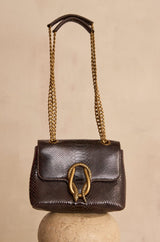 LEON MINI CHOCOLATE LEATHER BAG
