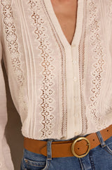 MAGUY EMBROIDERED COTTON BLOUSE