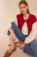 MAGUY EMBROIDERED COTTON BLOUSE