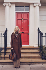 CASSANDRE TOBACCO WOOL BLEND LONG COAT