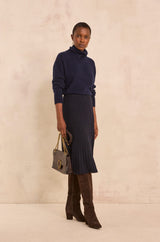 ELISA KNIT NAVY SKIRT