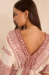 MAE STRAIGHT EMBROIDERED COTTON DRESS