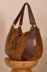 VICTOR CAMEL LEATHER TOTE BAG