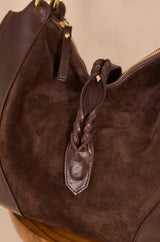 VICTOR CHOCOLATE LEATHER TOTE BAG