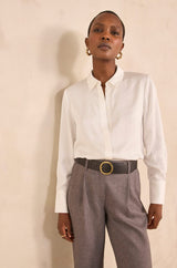 MALAGA ECRU SATIN SHIRT