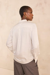 MALAGA ECRU SATIN SHIRT