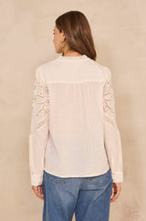 MARTHA CREAM EMBROIDERED COTTON BLOUSE