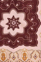 KING PRINTED BURGUNDY SILK SCARF