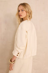 VINCE LONG SLEEVE COTTON BLEND JACKET