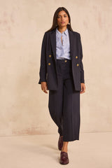 LOLA NAVY WIDE TROUSERS