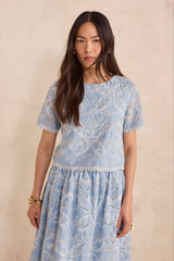 DANTY EMBROIDERED COTTON BLOUSE