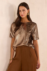 TARA SHORT-SLEEVE SEQUIN T-SHIRT
