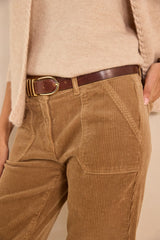 NALLA LIGHT CAMEL CORDUROY CHINO TROUSERS