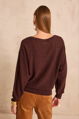 ALEA EGGPLANT MIXED WOOL SWEATER
