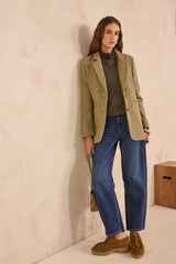 COURTNEY SAGE MIXED WOOL BLAZER