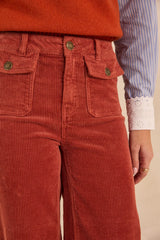 STELLA BIS PUMPKIN WIDE COTTON VELVET TROUSERS