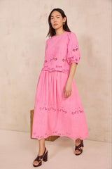 DAWSON PINK EMBROIDERED BLOUSE