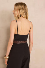 DEMIE BLACK SILK CAMISOLE TOP