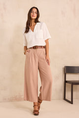 TINO PINK WIDE LINEN TROUSERS