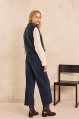 STELLA WIDE CROPPED COTTON BLEND JEANS
