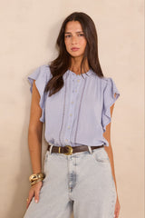DELHI SHORT-SLEEVED COTTON BLOUSE
