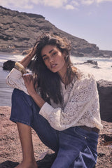 CAMOMILLE LONG SLEEVE EMBROIDERED BLOUSE