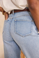 RONNIE LIGHT WASH COTTON BLEND STRAIGHT JEANS