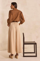 TATIANA BEIGE EXTRA LARGE COTTON TROUSERS