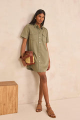 BETSY SHORT STRAIGHT COTTON DRESS