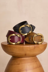 VALENTIN BLACK LEATHER BELT