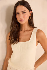ANNA CREAM COTTON TANK TOP