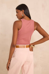 LEOPOLD PINK COTTON BLEND TANK TOP