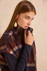 CINDY SLEEVELESS CHECKED COAT
