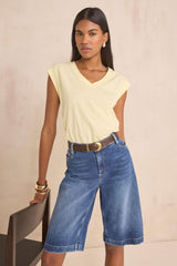 DELYA LEMON COTTON T-SHIRT