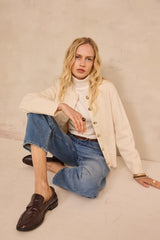 ALEXIANE NATURAL BLENDED WOOL CARDIGAN