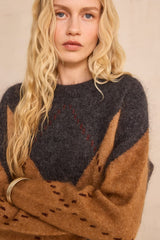 ALFONZO GREY MOHAIR BLEND SWEATER