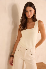 ANNA CREAM COTTON TANK TOP