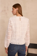 MALIE LONG SLEEVE LACE BLOUSE