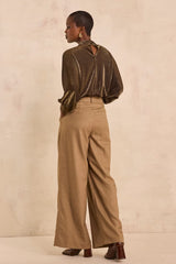 FLAUBERT HIGH-WAISTED BRONZE TROUSERS