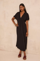 REBECCA SHORT-SLEEVED FLOWING DRESS